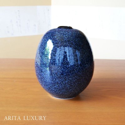 Photo1: Vase Ginga Deep Blue | Kusuo Baba's work in Shinemon Kiln