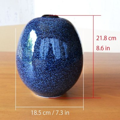 Photo5: Vase Ginga Deep Blue | Kusuo Baba's work in Shinemon Kiln