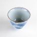 Photo2: Yunomi Tea Cup for Green Tea Plutinum botan blue flower outside (2)