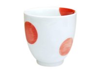 Yunomi Tea Cup for Green Tea Nisai marumon (Red)