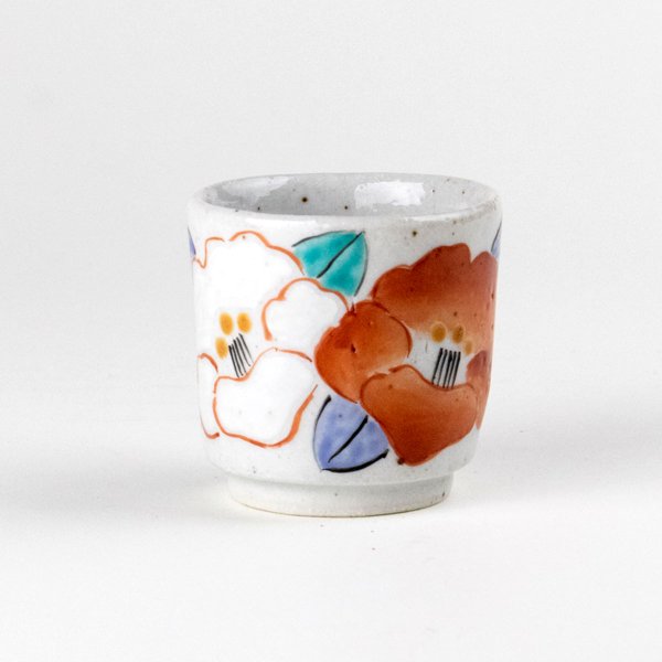 Photo1: Sake Cup Akae hana Red flower (6cm/2.3in) (1)