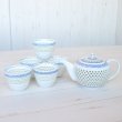 Photo2: Tea set for Green Tea 1 pc Teapot and 5 pcs Cups Suisho seigaiha (2)